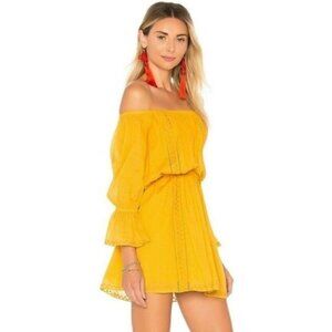 NWOT Tularosa Luna Off The Shoulder Mini Dress in Ginger Yellow Size XSmall